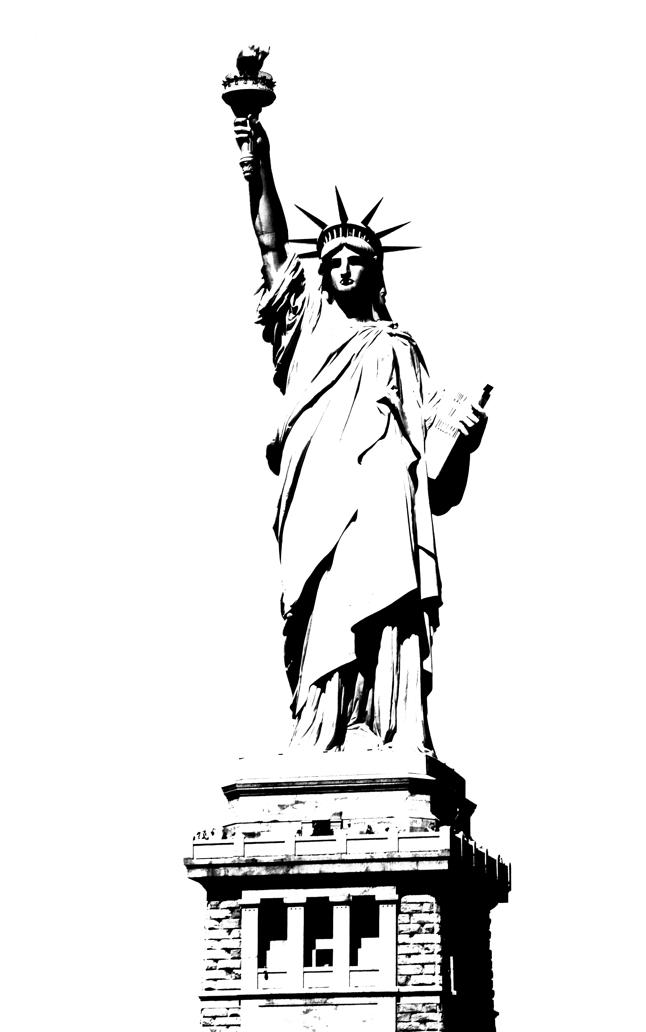 2133x3407 Statue Clipart Black And White