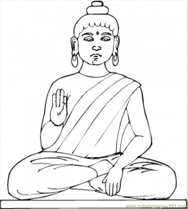 650x722 Statue Of Buddha Coloring Page