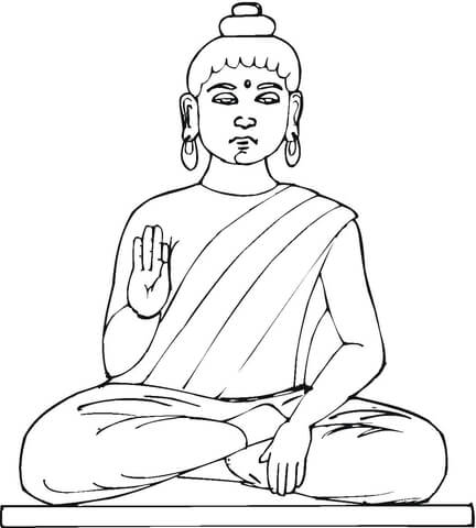 432x480 Statue Of Buddha Coloring Page Free Printable Coloring Pages