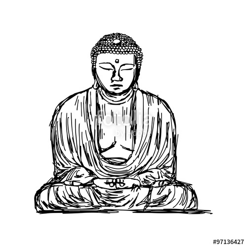 500x500 Illustration Vector Doodle Hand Drawn Of Sketch The Great Buddha
