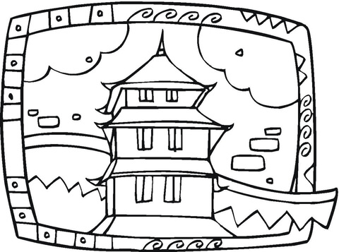 480x357 Buddhist Temple Coloring Page Free Printable Coloring Pages