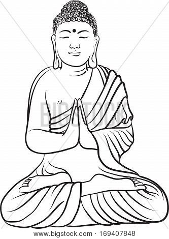 333x470 Drawing Buddha Statue. Art Vector Vector Amp Photo Bigstock