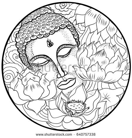 450x470 Drawn Circle Buddha