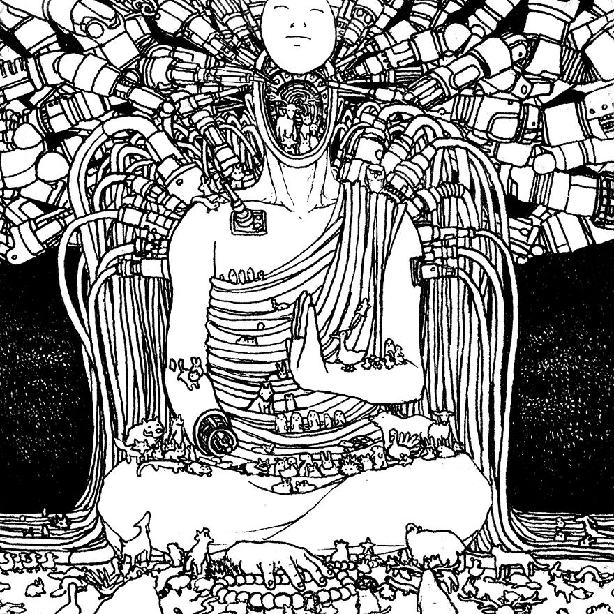 880x880 I Talk About Life By Drawing Buddha, Robots, Amp Outer Space Bored