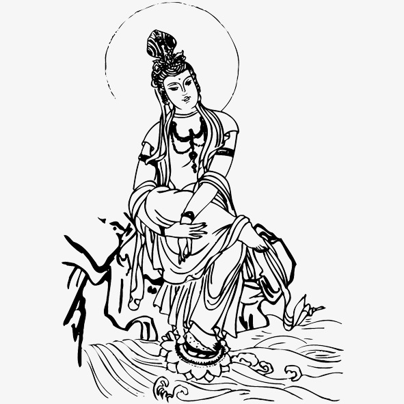 591x591 Religious Elements, Buddhism Line Drawing Patterns, Line Drawing