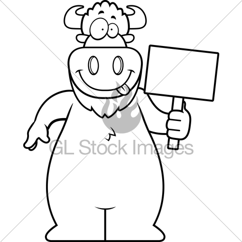 500x500 Cartoon Buffalo Sign Gl Stock Images
