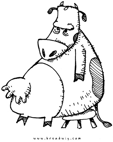 398x500 Cow And Buffalo