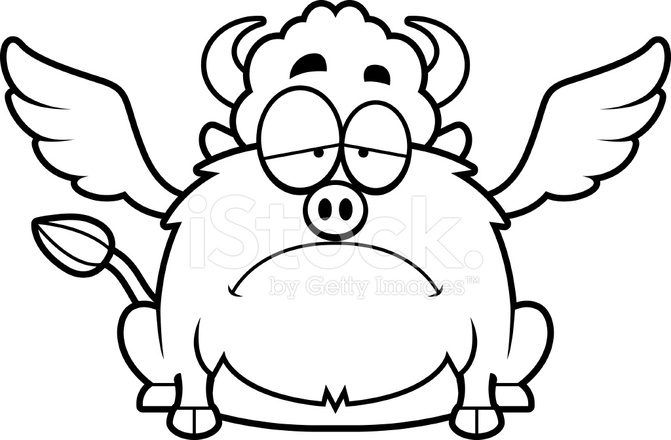 671x440 Sad Cartoon Buffalo Wings Stock Vector
