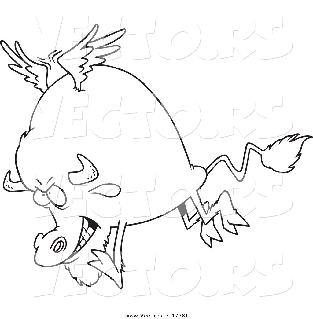 1024x1044 Vector Of A Cartoon Buffalo With Wings