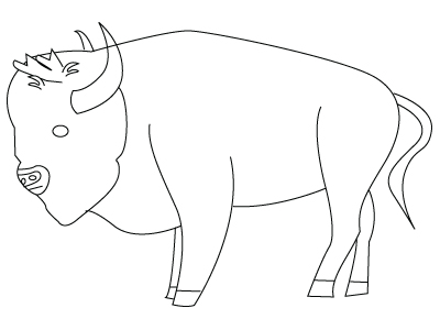 400x300 Buffalo Drawing To Color