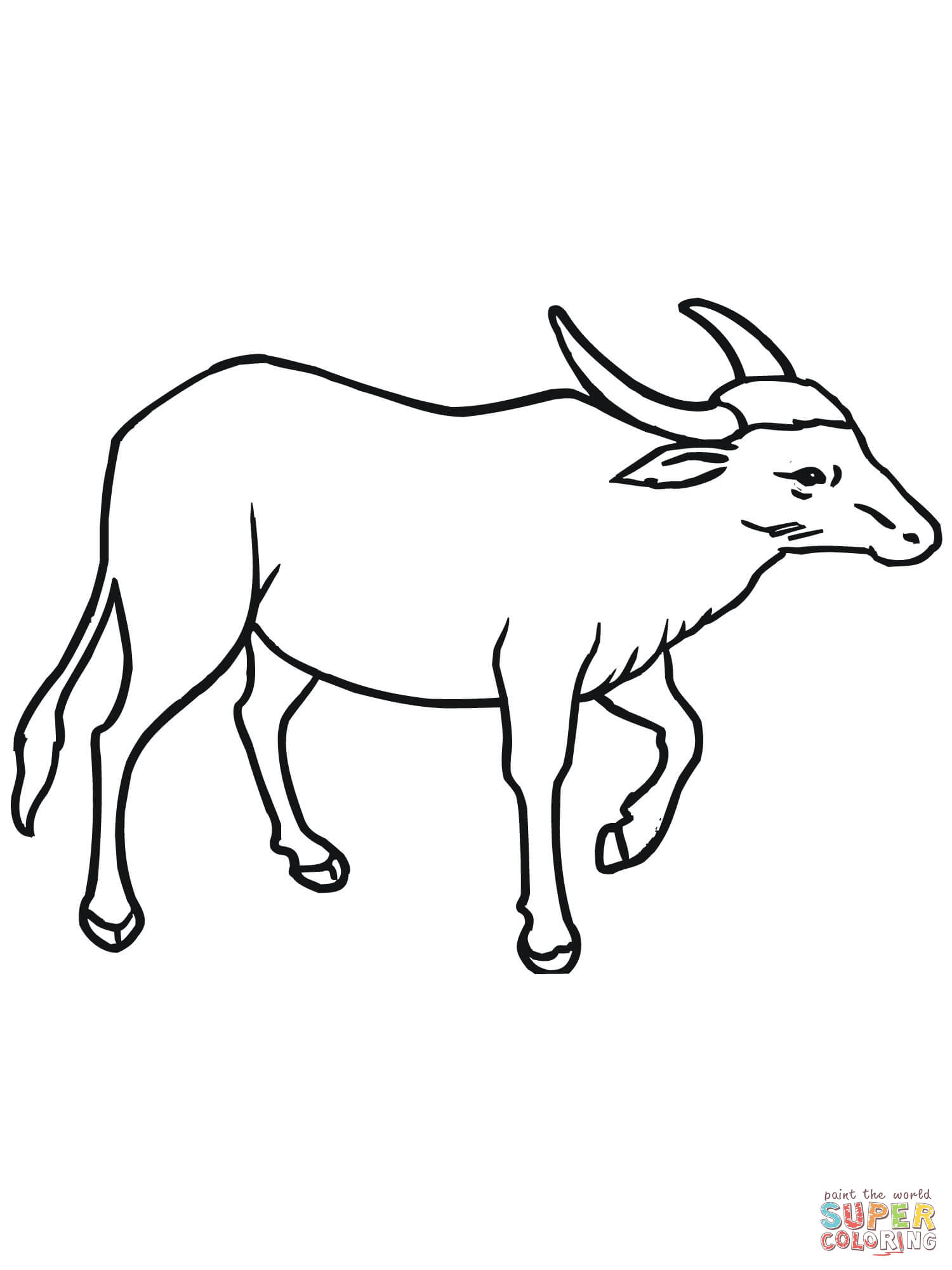 1500x2000 Wild Asian Water Buffalo Coloring Page Free Printable Coloring Pages