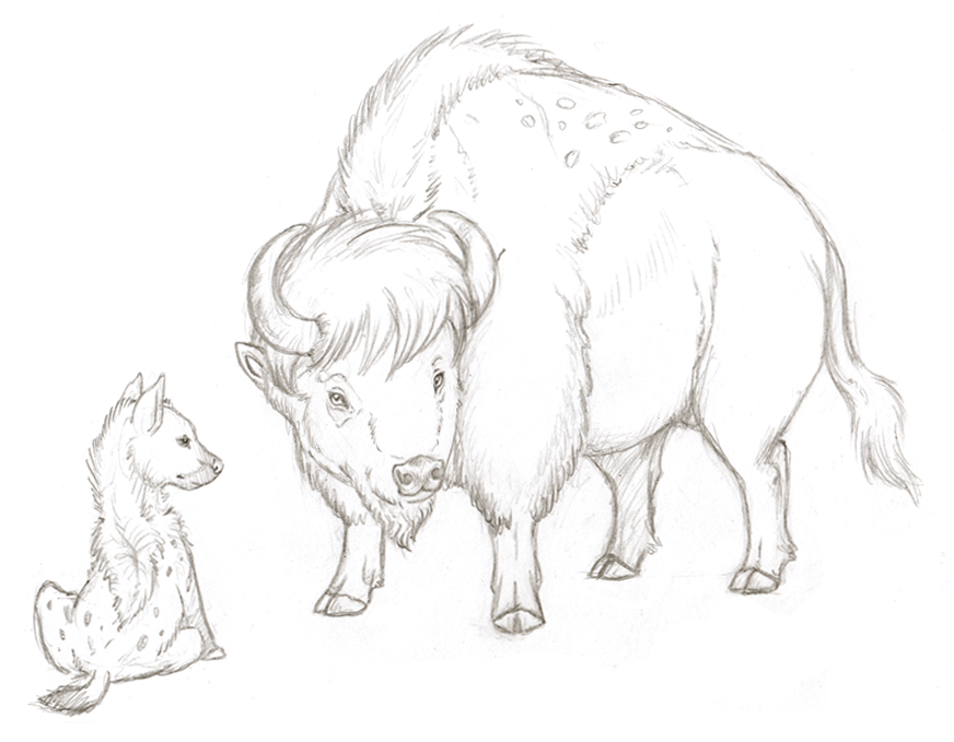 872x679 The Buffalo And The Hyena By Cayleth