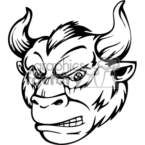 300x300 Buffalo Face Clip Art