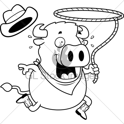 500x500 Cartoon Buffalo Rodeo Gl Stock Images