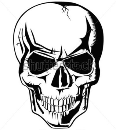 380x425 Evil Skull Clipart