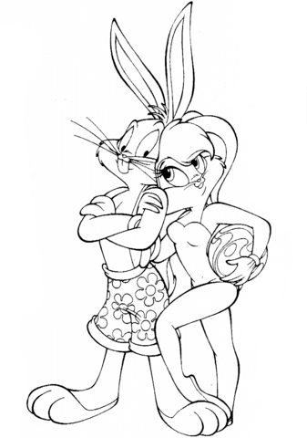 337x480 Bugs Bunny With Lola Coloring Page Free Printable Coloring Pages