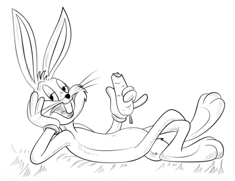 480x369 Bugs Bunny With Carrot Coloring Page Free Printable Coloring Pages