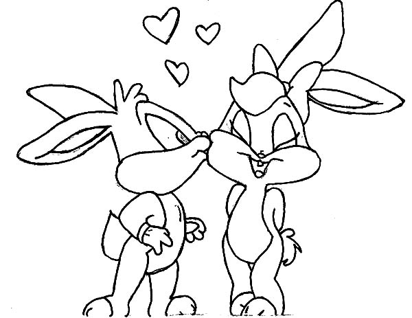 600x463 Baby Looney Tunes Lola Bunny Kissed By Bugs Bunny Coloring Pages