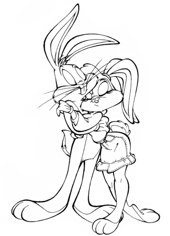 346x480 Bugs Bunny In Love Coloring Page Free Printable Coloring Pages