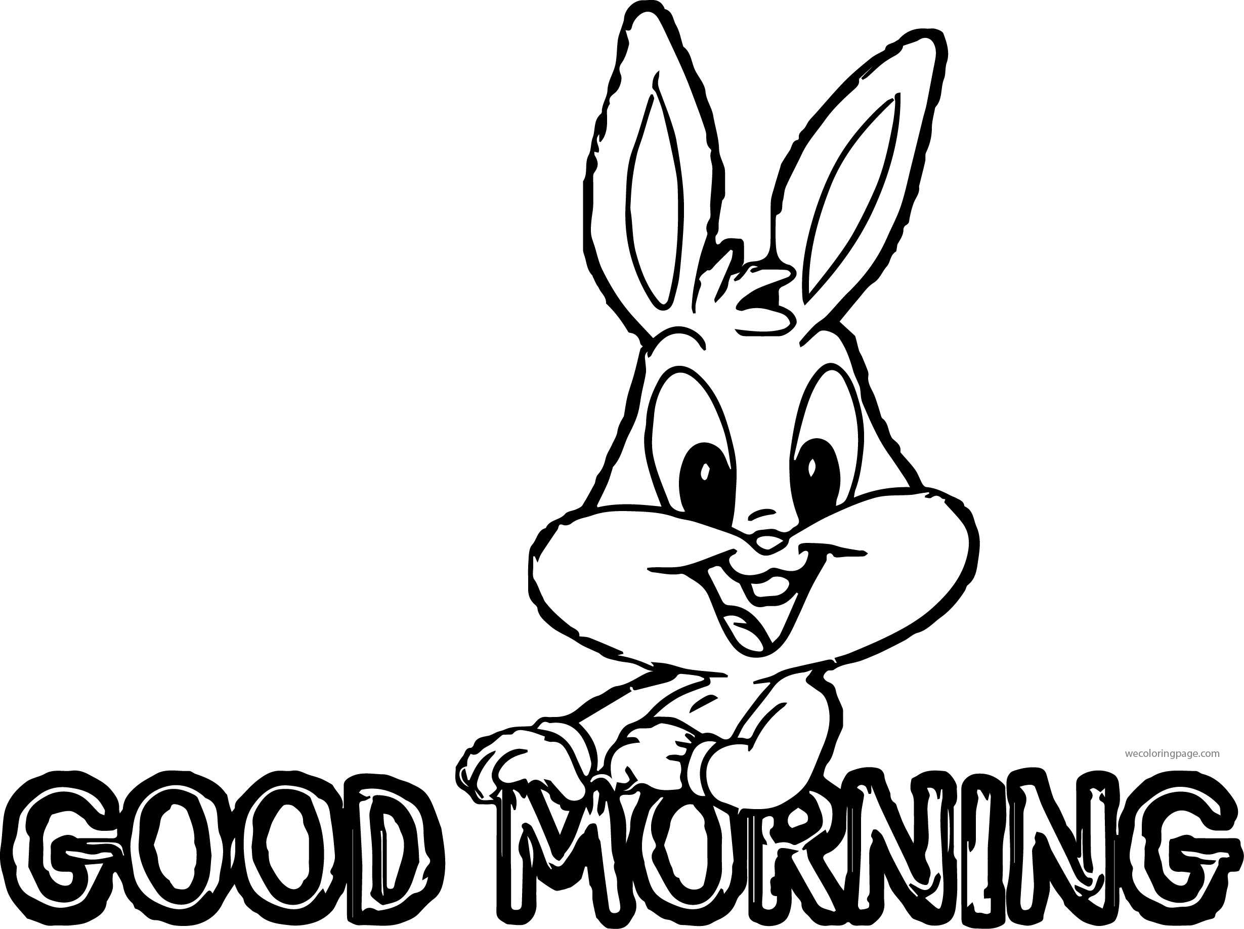 2459x1836 Good Morning With Bugs Bunny Baby Looney Toons Coloring Page