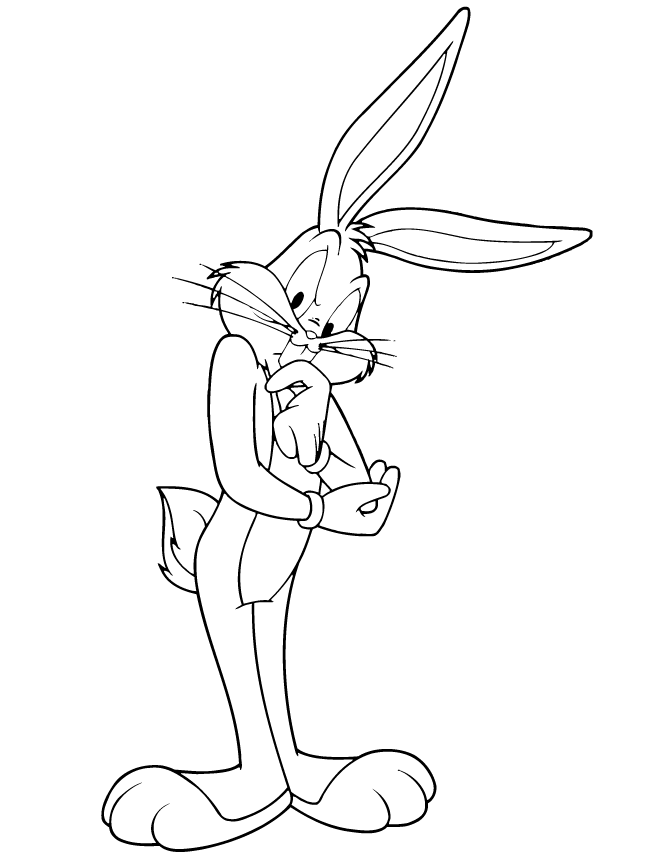 670x867 Looney Tunes Bugs Bunny Coloring Pages
