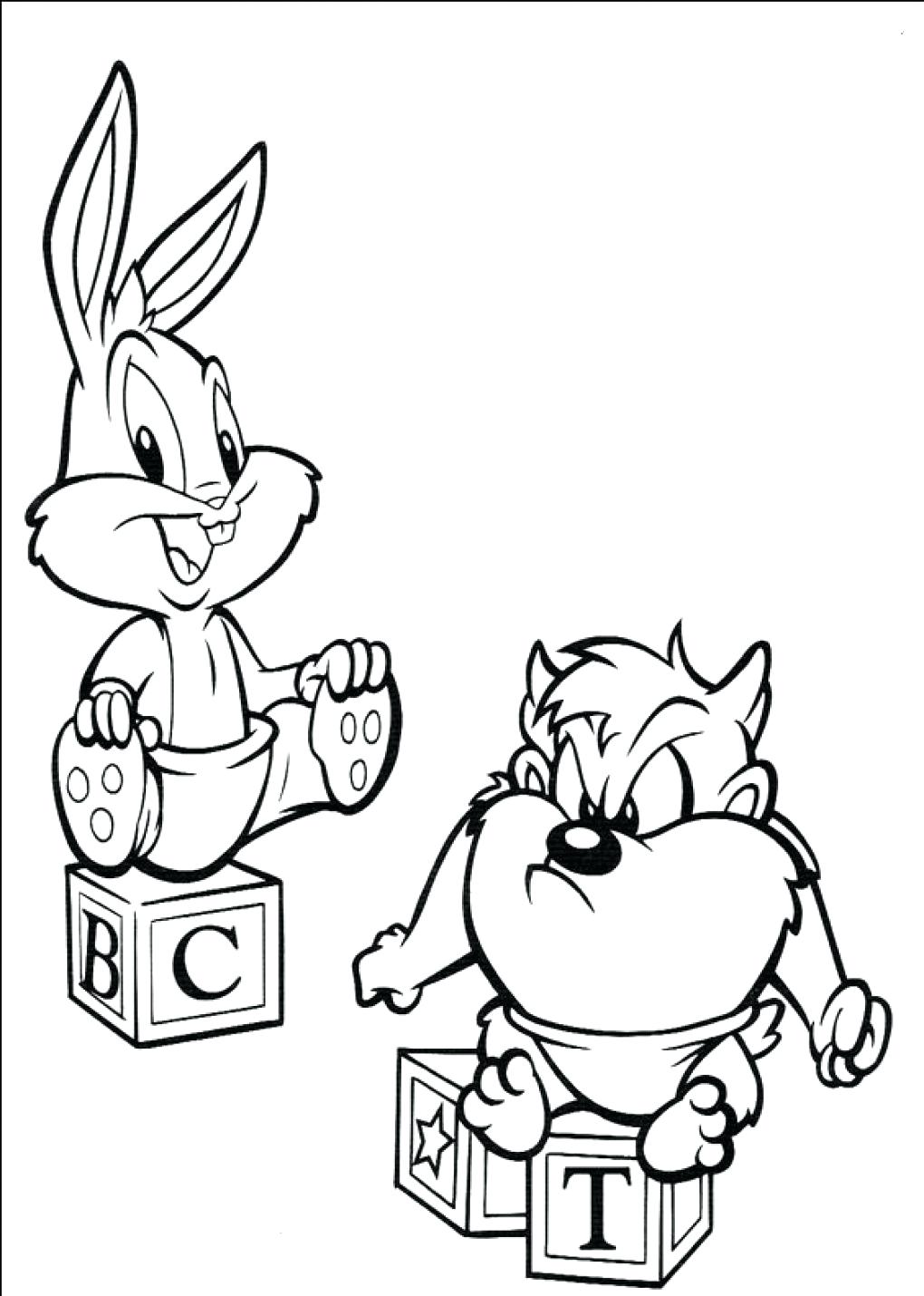 1020x1430 Coloring Baby Bugs Bunny Coloring Pages Cute Cartoon Printable