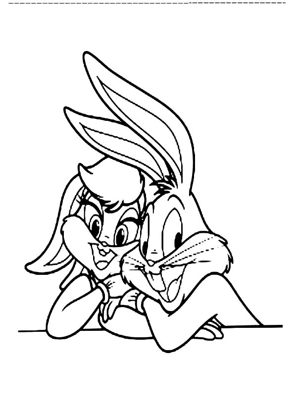 600x842 Looney Tunes Couple Bugs Bunny And Lola Bunny Coloring Pages