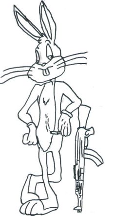236x444 Operatic Bugs Bunny Tattoo Design
