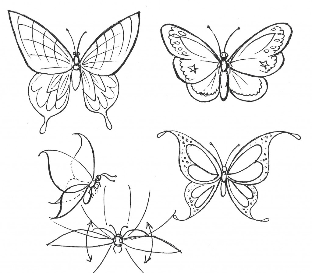 1024x897 Butterfly Step By Step Drawing How To Draw A Cartoon Bumble Bee