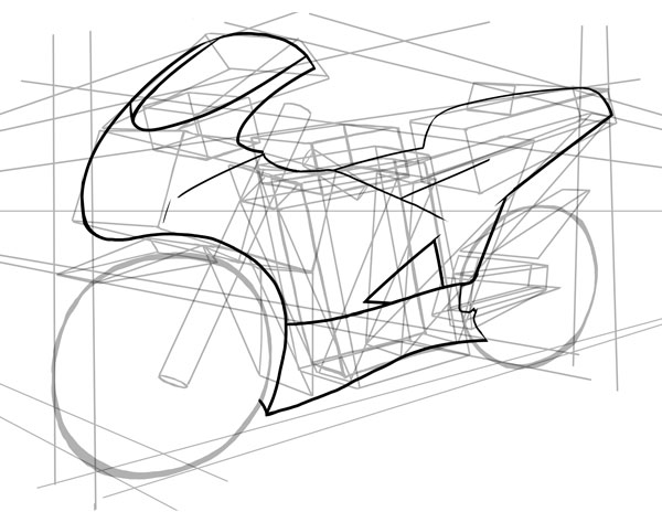 600x464 How To Draw Vehicles Motorcycles