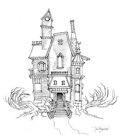 428x475 Image Result For Haunted House With Chimney Drawing Tats