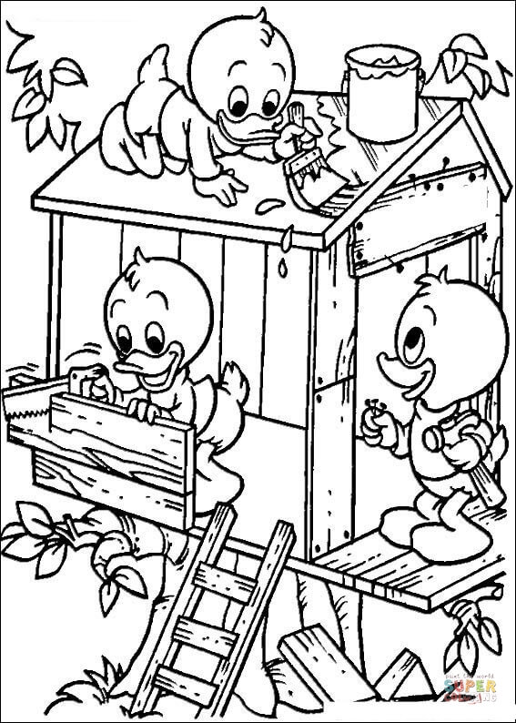 567x794 Building A Tree House Coloring Page Free Printable Coloring Pages