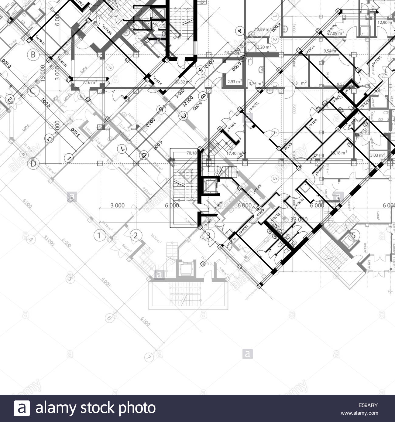 1300x1390 Architectural Black And White Background With Plans Of Building