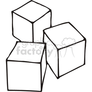 300x300 Royalty Free Black And White Outline Of Building Blocks 382494