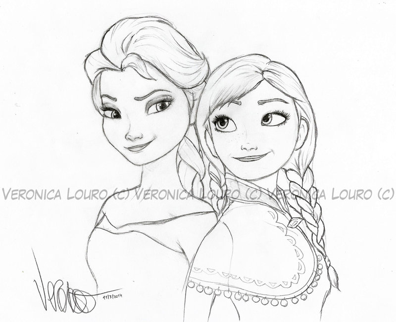 800x649 Coloring Pages Cool Elsa And Anna Drawing Finished Building