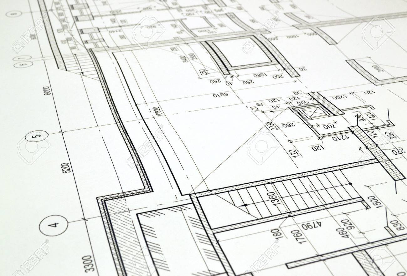 1300x882 Floor Plan Designed Building On The Drawing Stock Photo, Picture