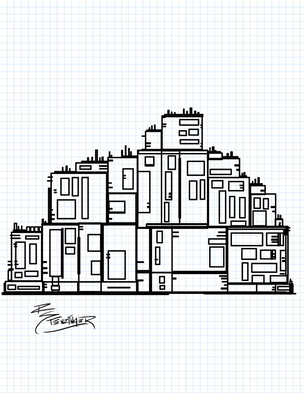 1000x1294 Drawing With Rectangles