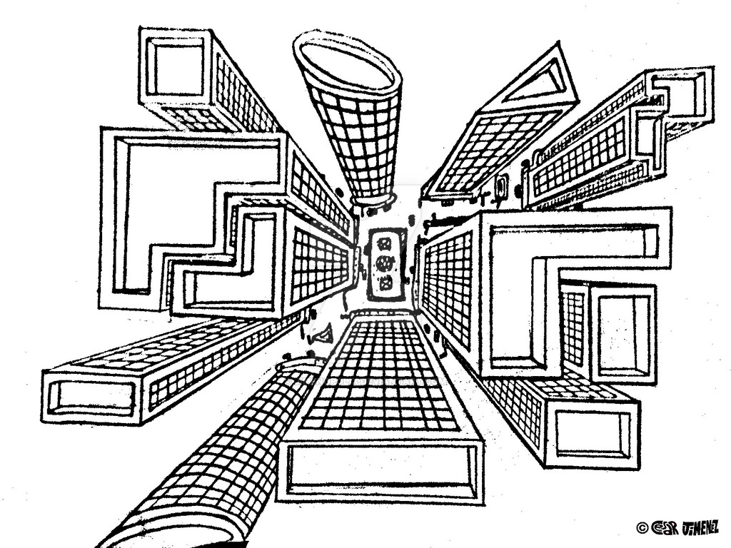 1024x768 Perspective Buildings By Jimenopolix