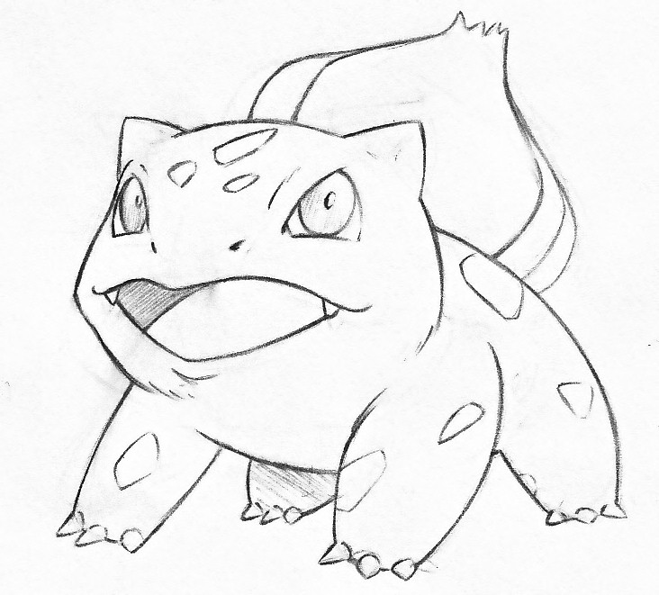 732x661 Bulbasaur Pencil Sketch By Pr Grunge