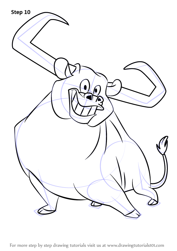 596x842 Learn How To Draw Toro The Bull From Looney Tunes (Looney Tunes