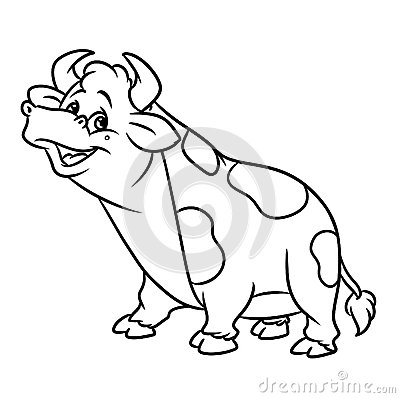 400x398 Bull Animal Coloring Pages Cartoon Illustration Isolated Image