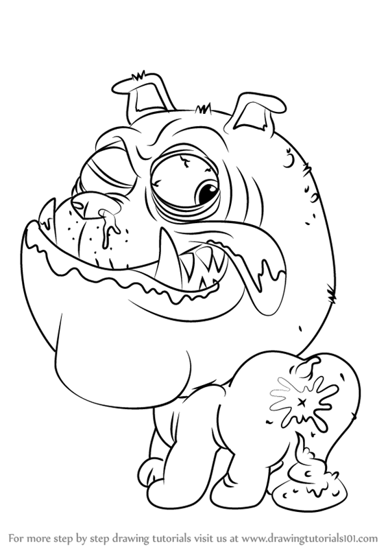 566x800 Learn How To Draw Blubbering Bulldog From The Ugglys Pet Shop (The