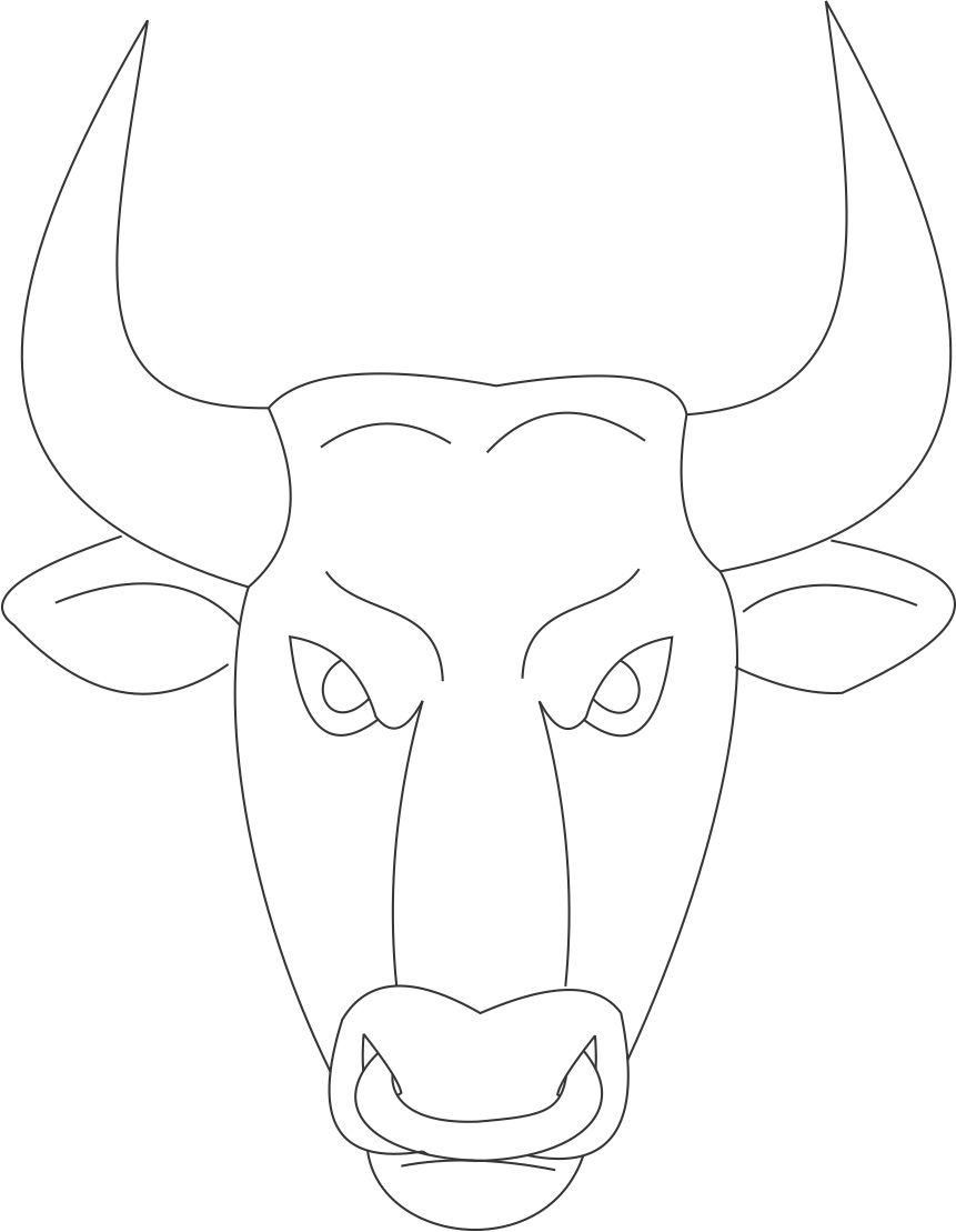 861x1109 Bull Mask Printable Coloring Page For Kids Apokries