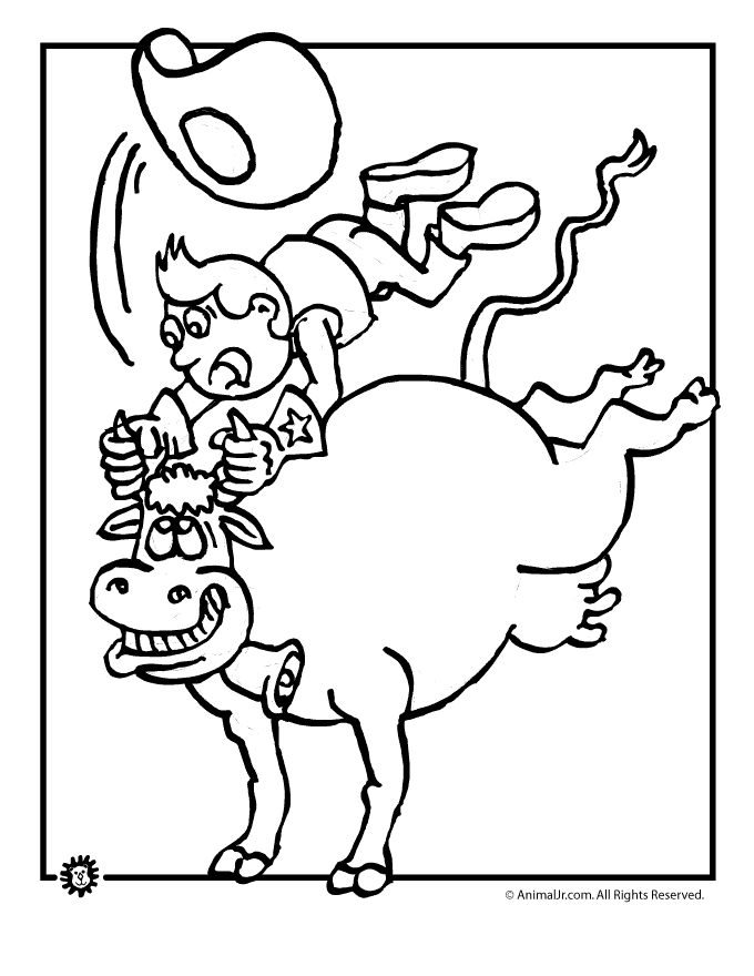 680x880 Bucking Bull Coloring Page