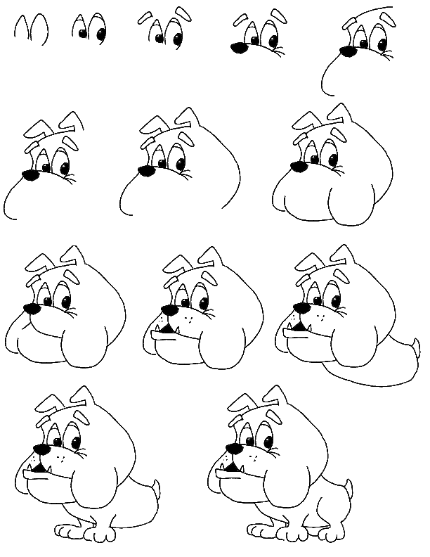 612x792 How To Draw A Bulldog Step By Step For Kids Go To All Lessons