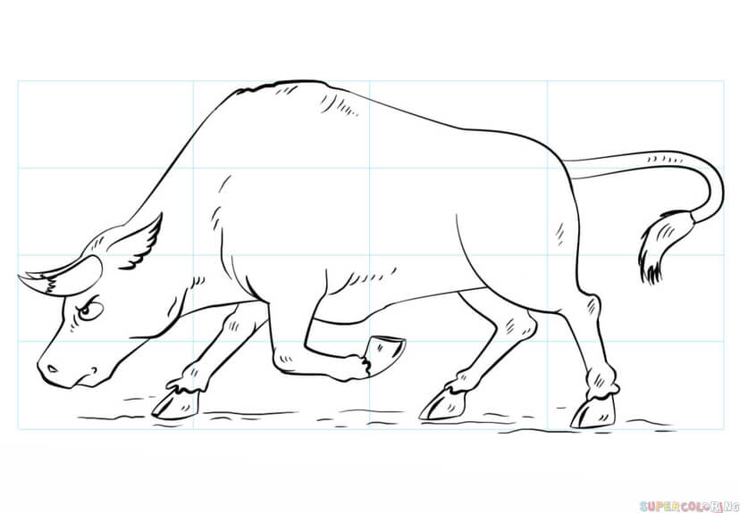 828x575 How To Draw A Bull Step By Step Drawing Tutorials