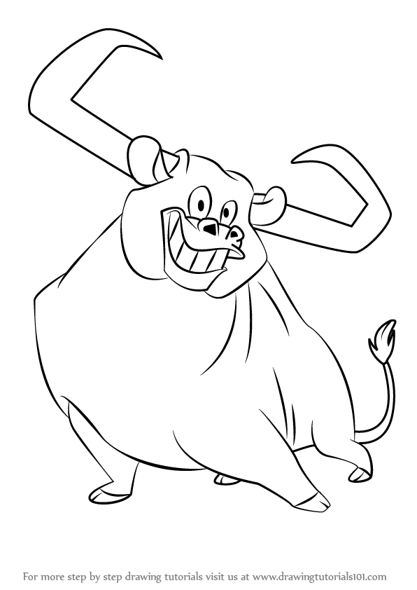 596x842 Learn How To Draw Toro The Bull From Looney Tunes (Looney Tunes