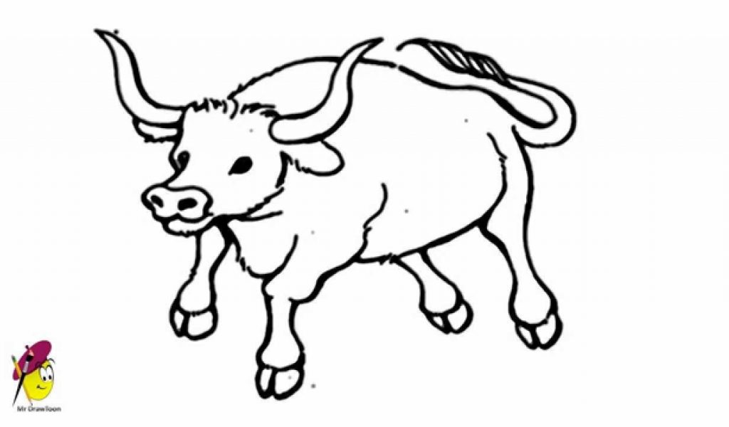 1024x600 Easy Sketch To Bull Face Bull