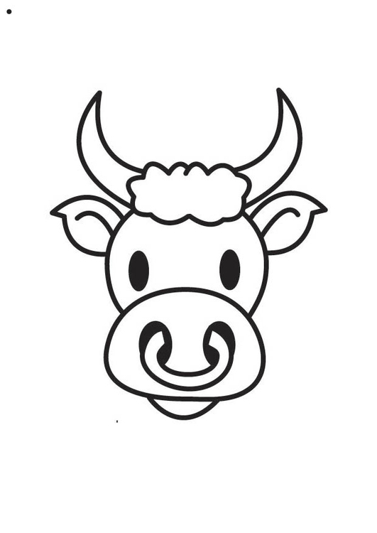 531x750 Coloring Page Bull's Head