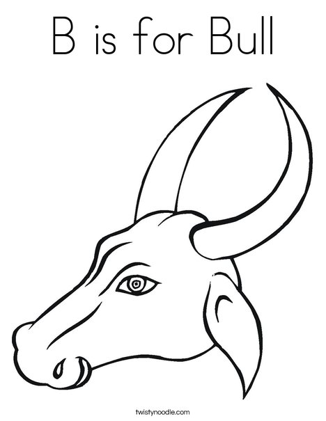 468x605 B Is For Bull Coloring Page
